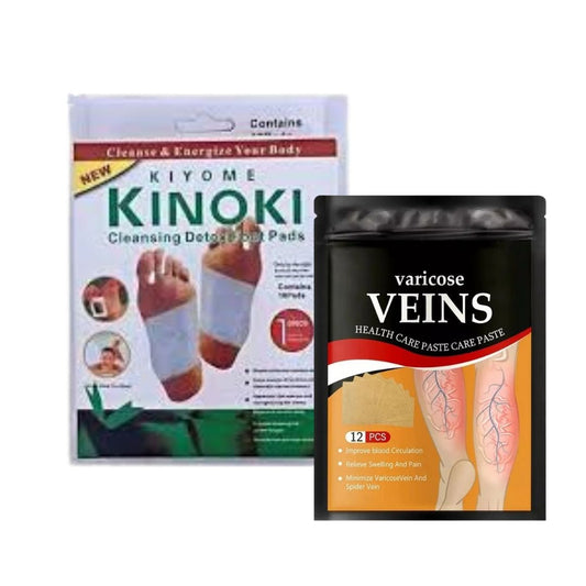 ¡Complementa con 10 parches Kinoki y 10 para Varises!